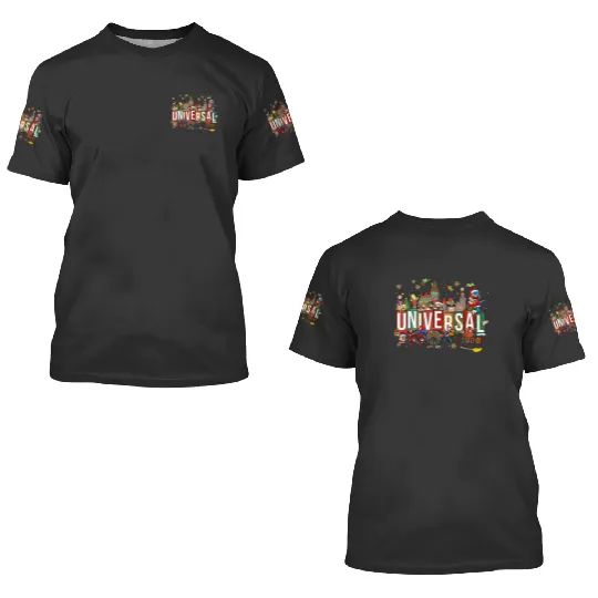 Universal Studios Christmas 3D T Shirts, Disneyland Christmas