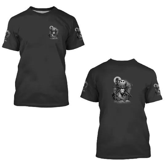 Discover Disney Nightmare Before Christmas Jack Night Scene 3D T Shirts