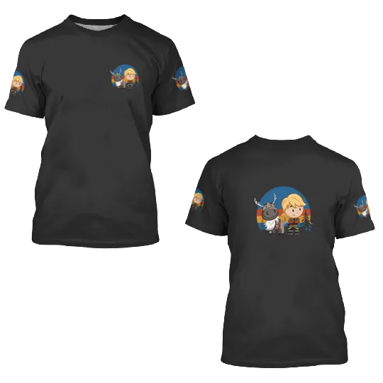 disney frozenss 2 Sven and Kristoff Chibi 3D T Shirts