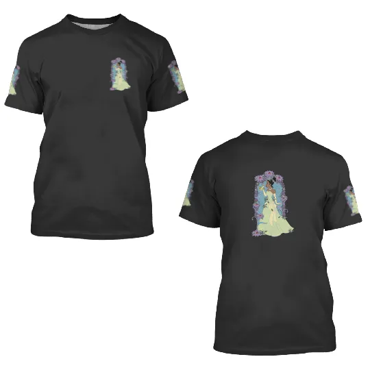 Disney Princess And The Frog Tiana Floral KISSss 3D T Shirts