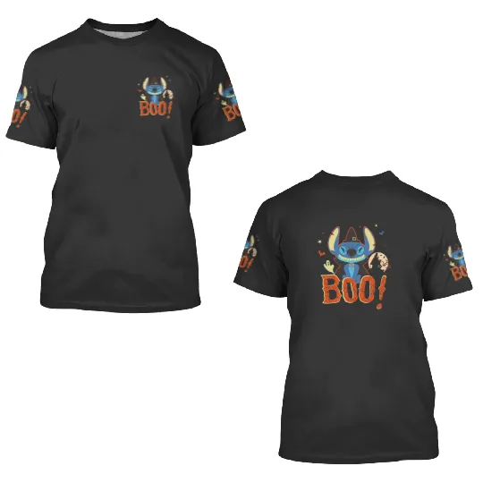 Disney Lilo Stitch Halloween Stitch Costume Boo! 3D T Shirts