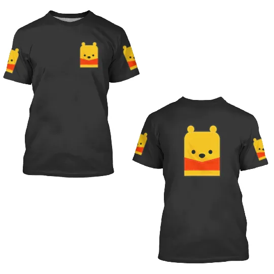 Disney Winnie the Pooh Small Block Character Pocket 3D T Shirts