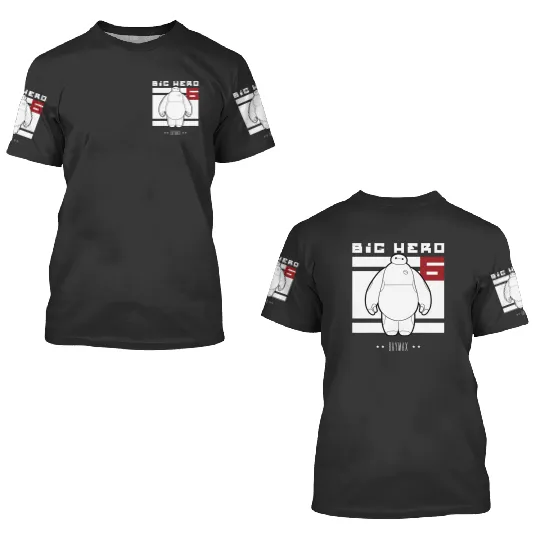Disney Big Hero 6 Baymax All White Flag 3D T Shirts