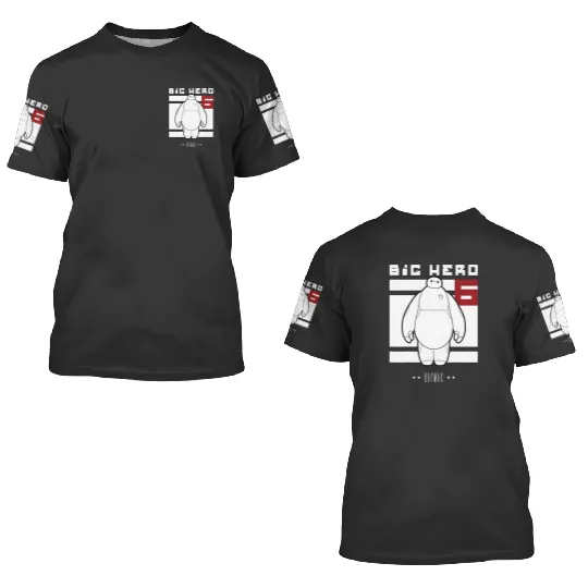 Disney Big Hero 6 Baymax All White Flag 3D T Shirts