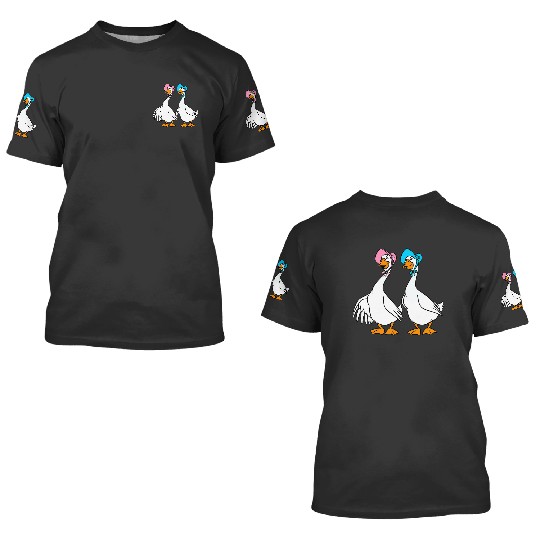 Disney The Aristocats Group Geese Characters Funny Goose 3D T Shirts, Goose Lover Gift