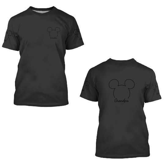 Disney Mickey And Friends Grandpa Mickey Outline Pocket Logo 3D T Shirts