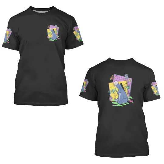 Disney Winnie The Pooh Eeyore Retro Butterflies 3D T Shirts