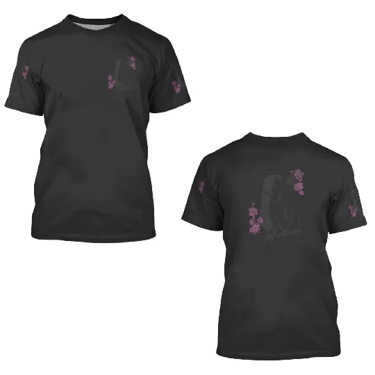 Disney Mulan Floral Outline Portrait 3D T Shirts