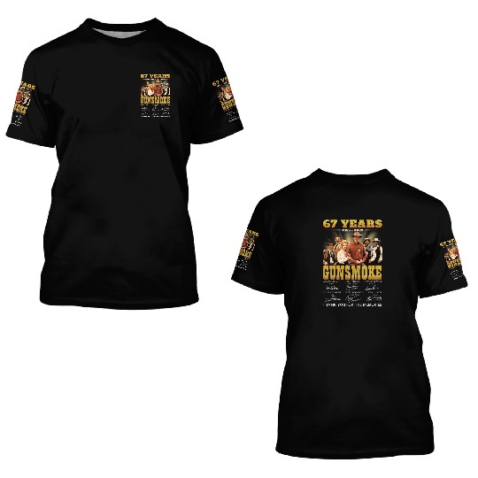 Discover 67 Years Gunsmoke Cast Signatures Thank You For Memories Classic 3D T Shirts