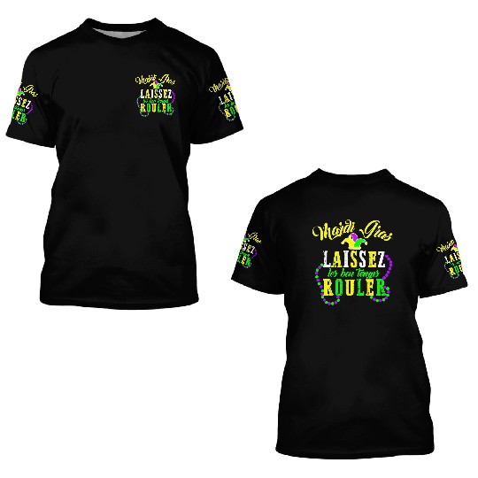 Mardi Gras laissez les bon temps rouler Fat 3D T Shirts