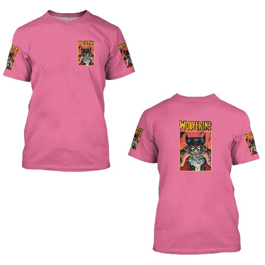Vintage 1989 Marvel Comics Wolverine X Punisher 3D T Shirts