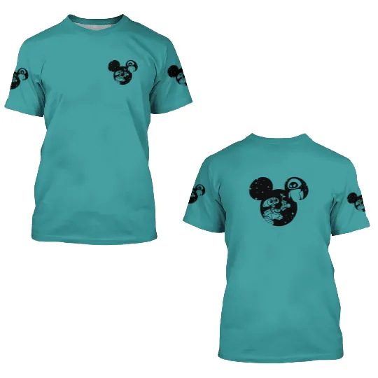 Cute Wall-E 3D T Shirts, Disney Pixar Wall-E, Wall-E Space Race Visit 3D T Shirts