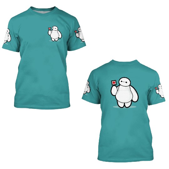Disney Big Hero 6 Baymax With Lollipop Cute Shot 3D T Shirts