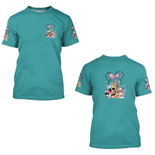 Disney Minnie Castle 3D T Shirts, Disney Characters 3D T Shirts , Minnie Mouse and Friends 3D T Shirts,Minnie Birthday 3D T Shirts
