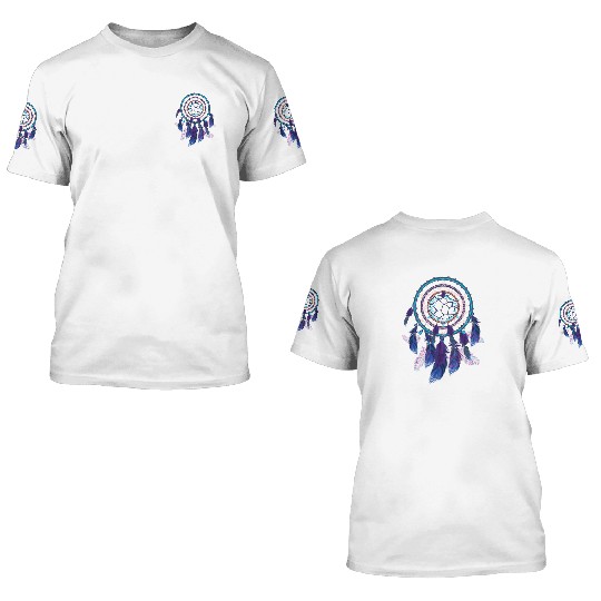 Colorful Dreamcatcher Feathers Tribal Native American Indian 3D T Shirts