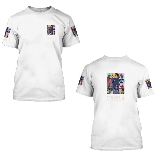 Carlos Sainz Eras Tour 2023 V2 season white letters 3D T Shirts