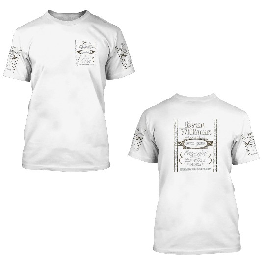 Evan Williams Bourbon Whiskey Logo 3D T Shirts
