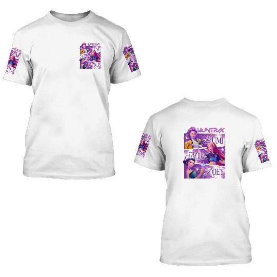 Kpop Demon Hunters 3D T Shirts, Huntrix Girl 3D T Shirts, Mira Rumi Joey Merch, Gift for Huntrix Fans