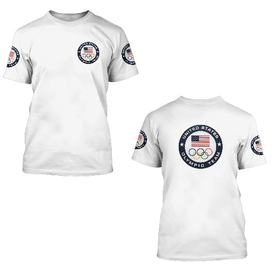 Discover Official United States Olympic Team Logo 2024 Vintage 3D T Shirts