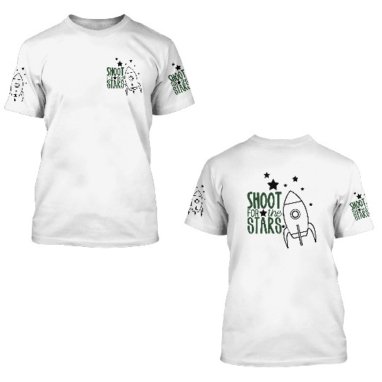 Shoot for the Stars Testing Teacher 3D T Shirts