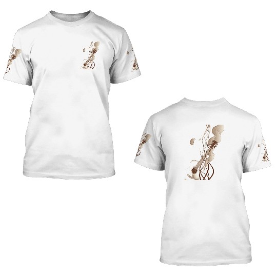 Guitar Art Design 3D T Shirts