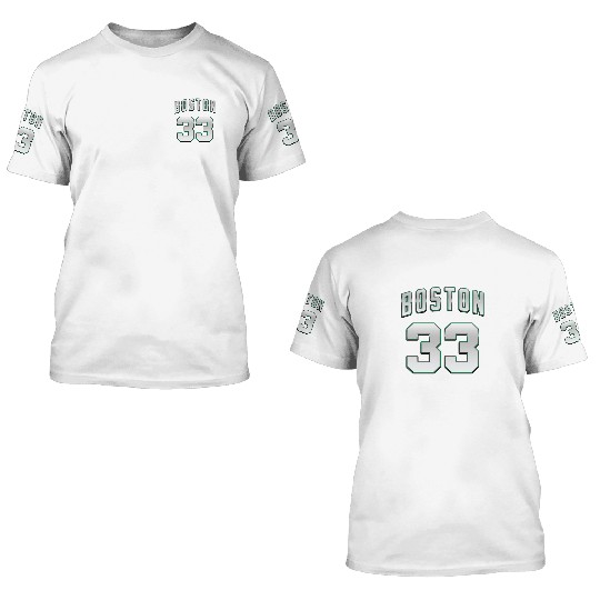 Boston 33 white number 3D T Shirts