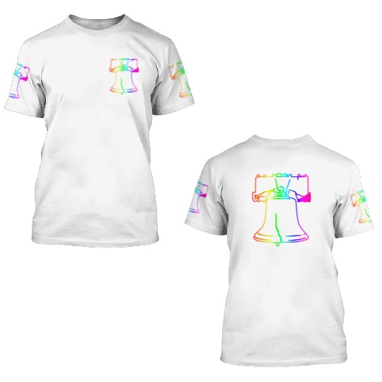 Rainbow Liberty Bell 3D T Shirts