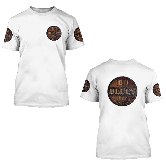 rusty delta blues jackson 3D T Shirts