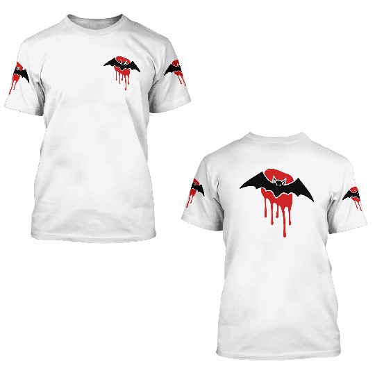 Bat with blood stain 3D T Shirts