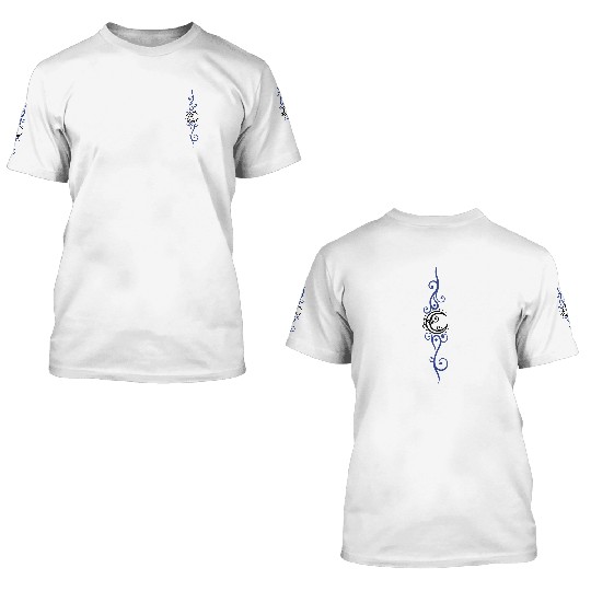 Filigree moon with stars. 3D T Shirts