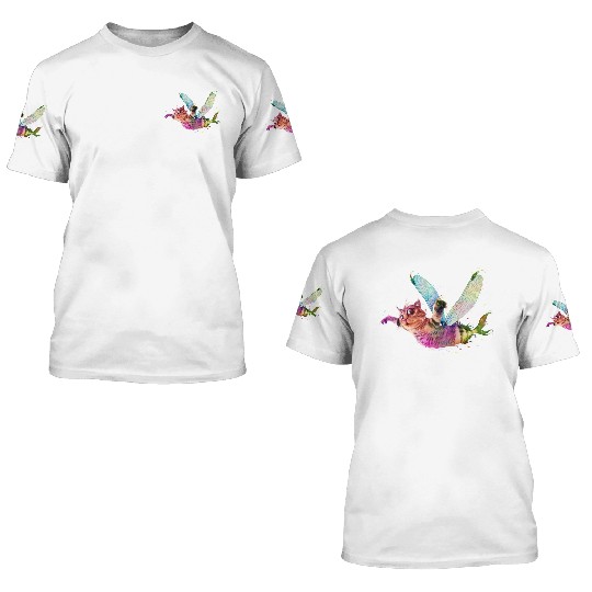 Psychedelic flying catfish 3D T Shirts