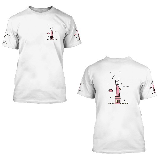 Statue of liberty 3D T Shirts