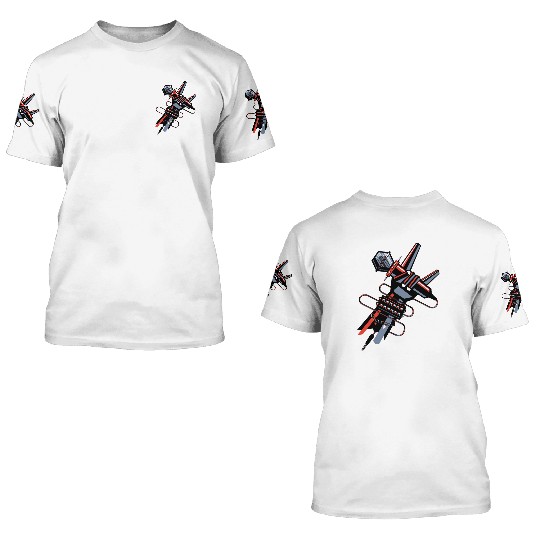 hard rock horns robot 3D T Shirts