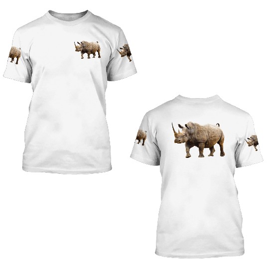 rhinoceros hippo nashorn1 3D T Shirts