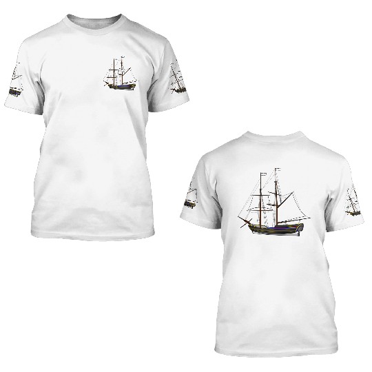 ship boat canoe sailboat submarine yacht anchor405 3D T Shirts