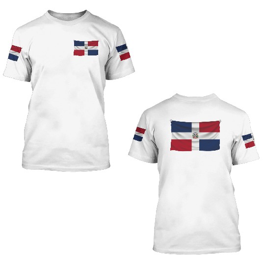 flag dominican republic 3D T Shirts