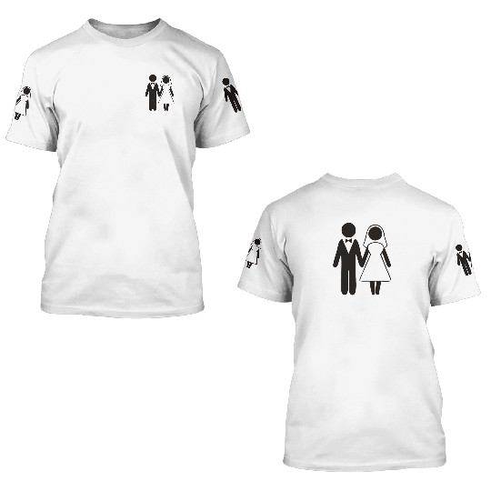 Bride And Groom Silhouette 3D T Shirts