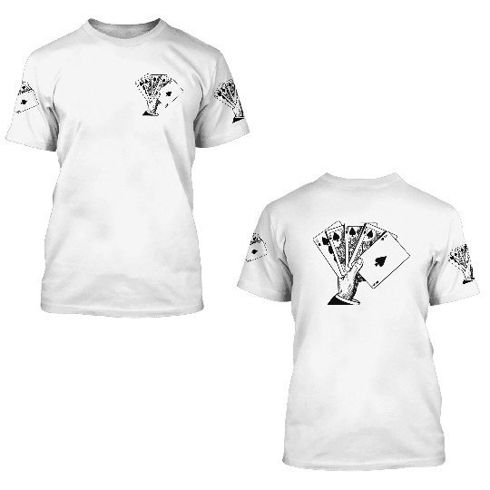 Royal Flush Vintage Illustration 3D T Shirts