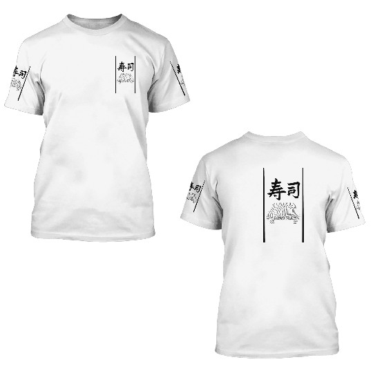 Japanese logo sushi restaurant 3D T Shirts