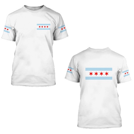Chicago Flag 3D T Shirts
