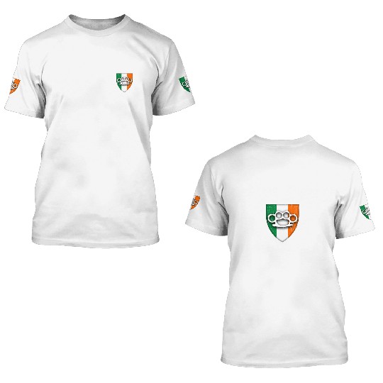 Irish Hooligan Crest vintage distressed look 3D T Shirts