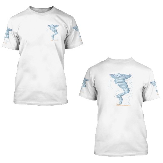 Weather Tornado whirlwind Storm Hunter cool design 3D T Shirts