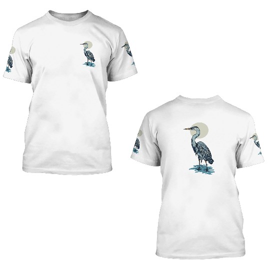 Heron Moon 3D T Shirts