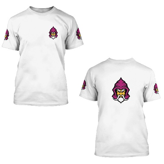 Wizard Head Front Mascot 3D T Shirts