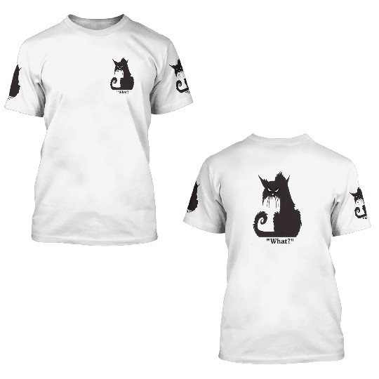 Angry black cat 3D T Shirts