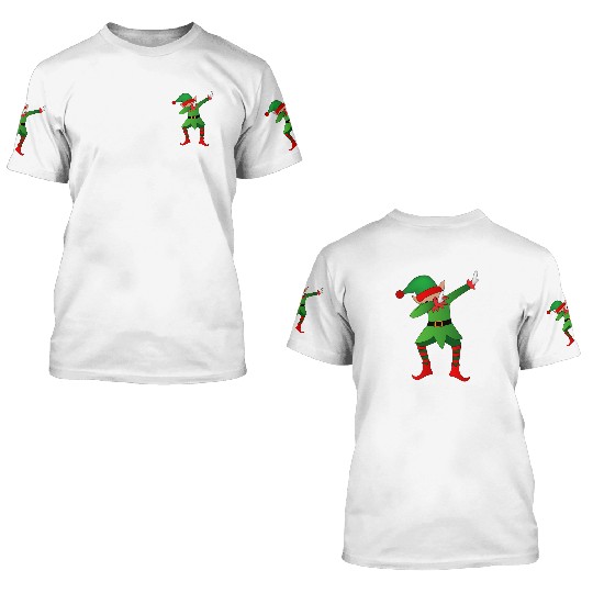 Funny Dabbing Christmas Elf 3D T Shirts Santa's Helper D