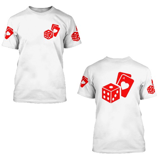 dice and card games 3D T Shirts
