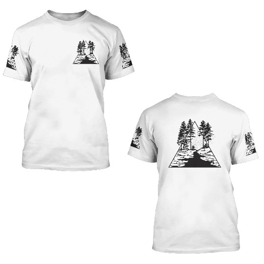 hipster forest river geometric 3D T Shirts