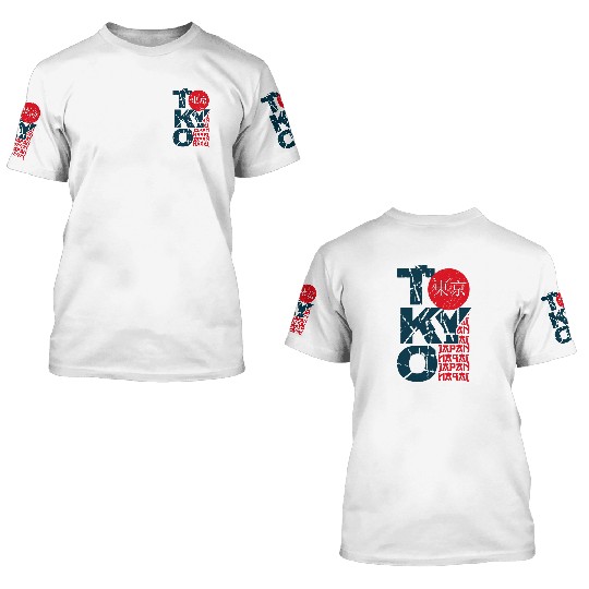 Tokyo japan 3D T Shirts stamp lettering.