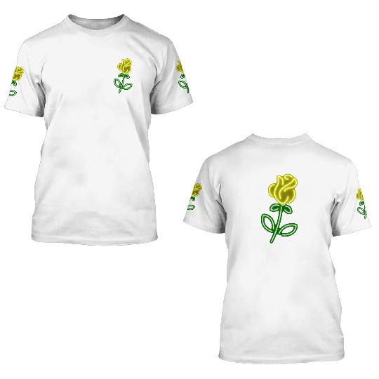 Neon Rose - Yellow 3D T Shirts